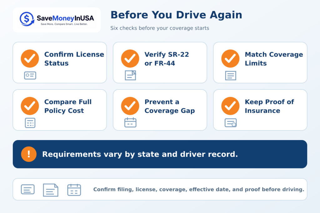 Car Insurance After DUI Checklist Checklist for arranging car insurance after a DUI