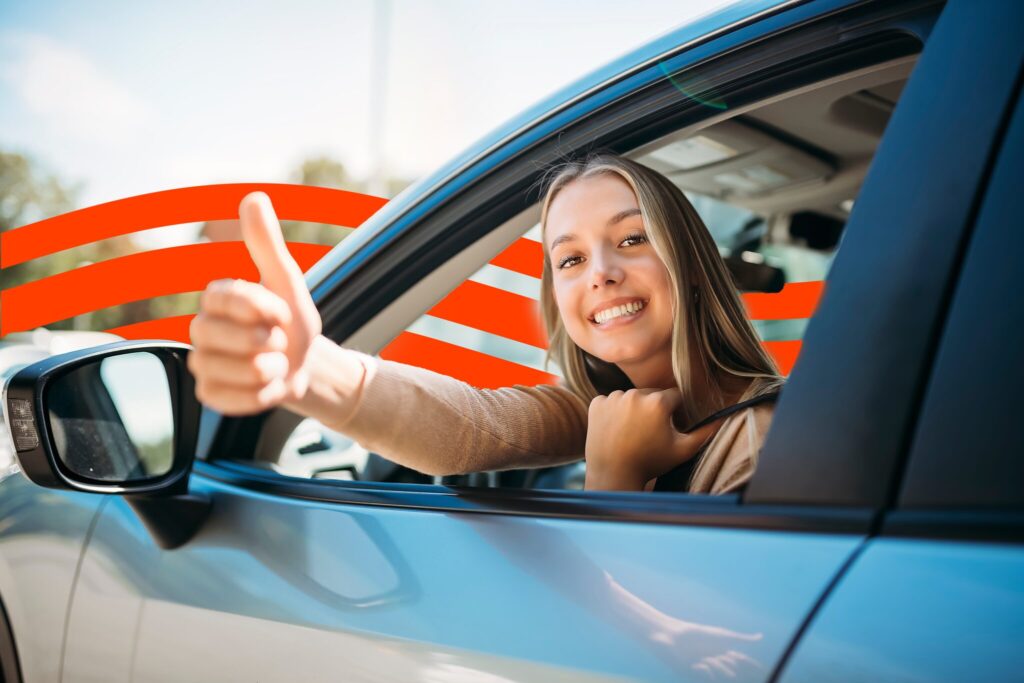 car insurance USA happy driver saving money on insurance quotes