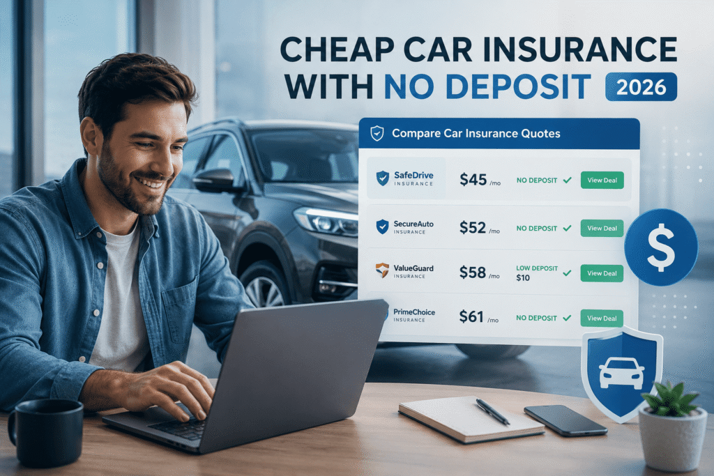 Cheap Car Insurance With No Deposit Driver comparing cheap car insurance with no deposit options online