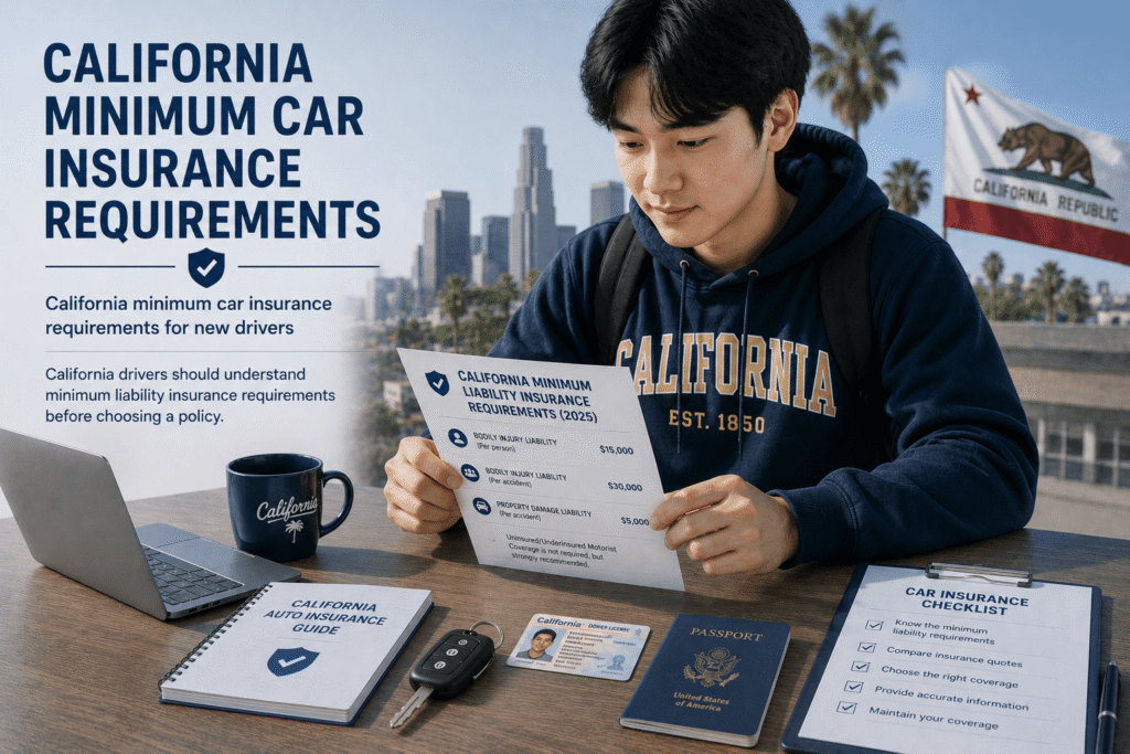 California minimum car insurance requirements for new drivers