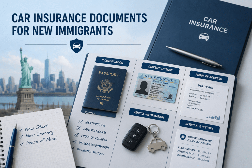 Car Insurance Documents for New Immigrants Documents needed for car insurance as a new immigrant in the USA