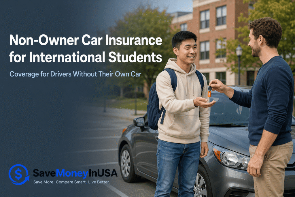 International student considering non-owner car insurance before borrowing a vehicle in the United States
