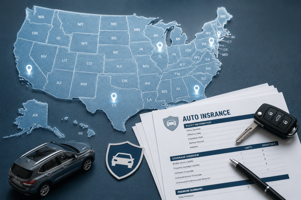 Car insurance requirements vary by state across the United States